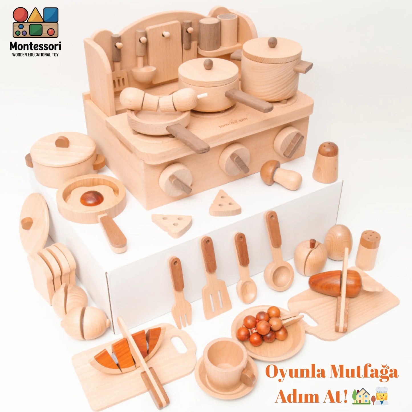 Montessori Ahşap Mutfak Oyuncak Seti