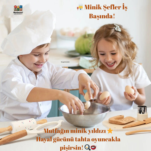 Minik Şeflerin Ahşap Mutfak Seti - 10 Parça Eğitici Oyuncak
