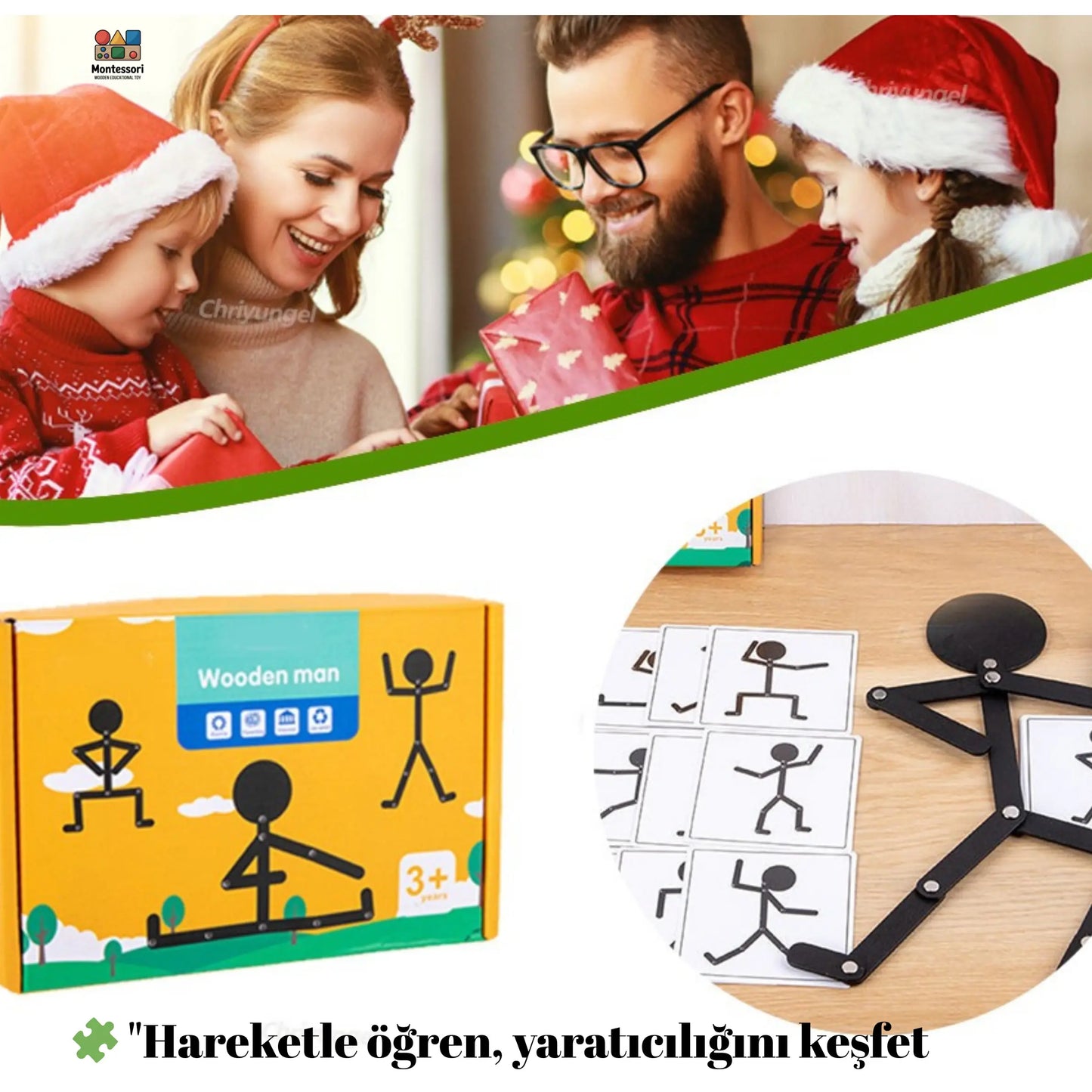 Montessori Ahşap Spor Poz Figür Oyunu