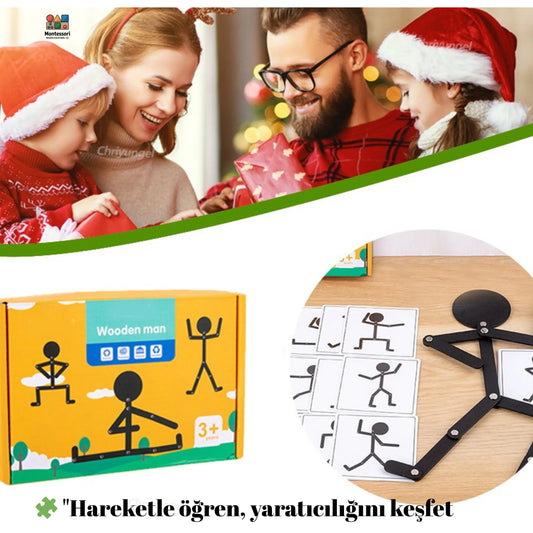 Montessori Ahşap Spor Poz Figür Oyunu