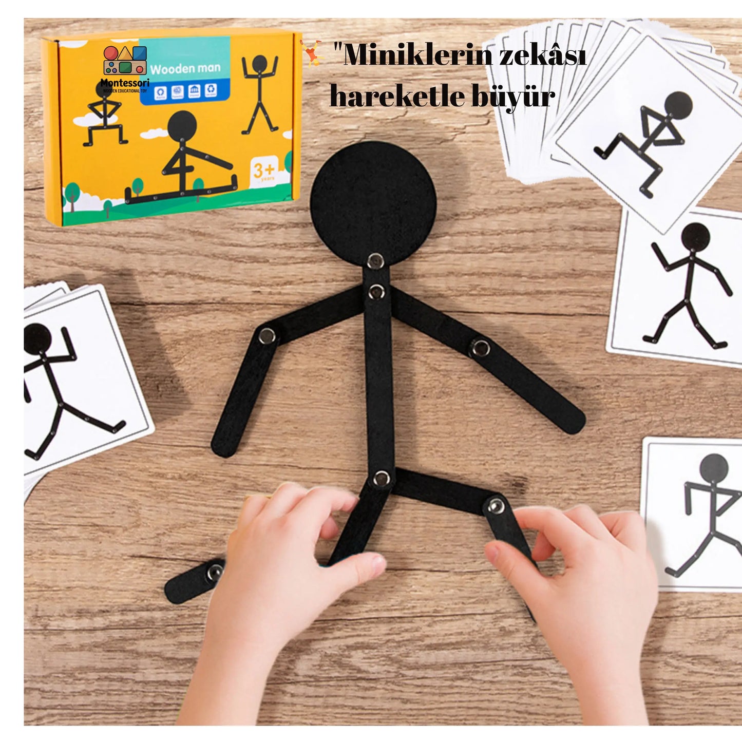 Montessori Ahşap Spor Poz Figür Oyunu