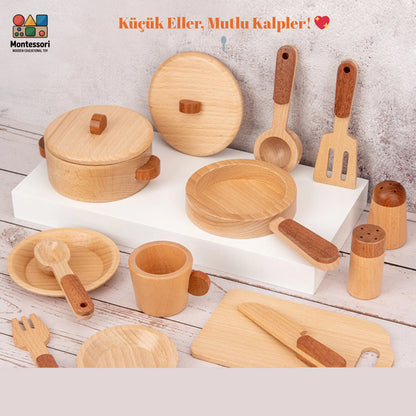 Montessori Ahşap Mutfak Oyuncak Seti